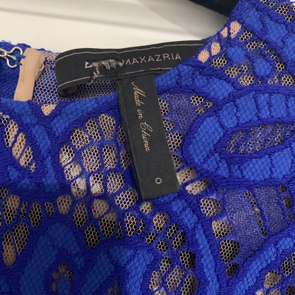 BCBG Max Azria Jillyan Floral Lace Dress Blue sz 0. EUC - Picture 7 of 7